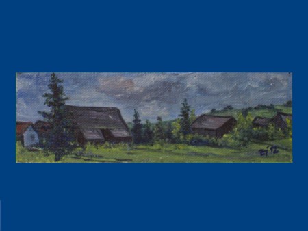 Dubové (Turč.Teplice) - olej,sololit - 32x10 - 10 € - PREDANE
